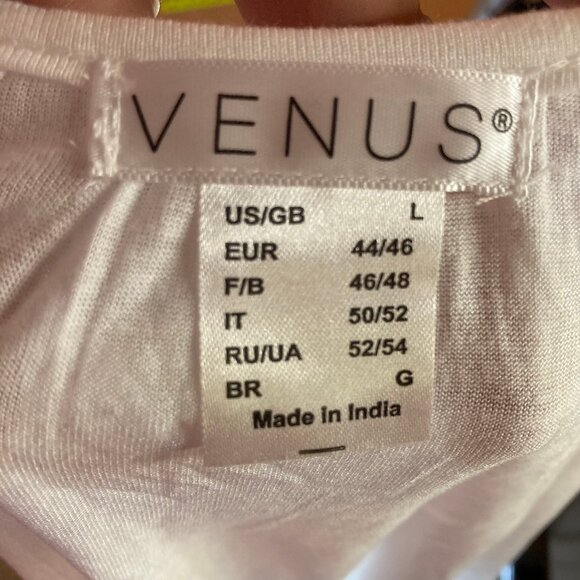 #76 NWOT Venus White Blue Tie Dye Summer Dress, Size Large - Picture 5 of 6